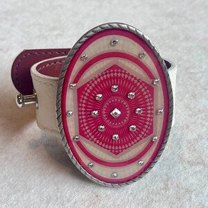 Cuff Envy white leather band bracelet